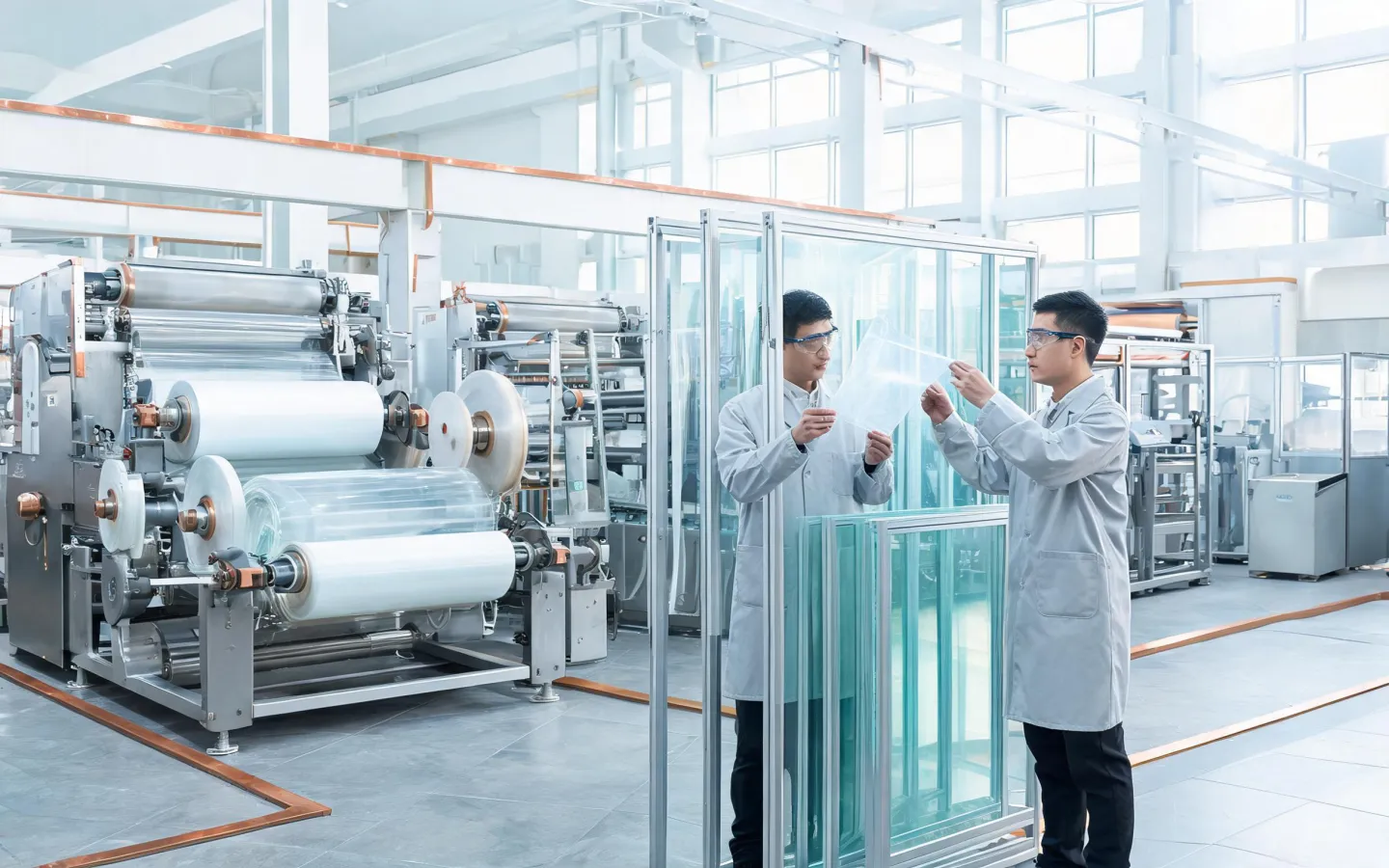 Architectural laminated glass interlayer production for curtain wall panels